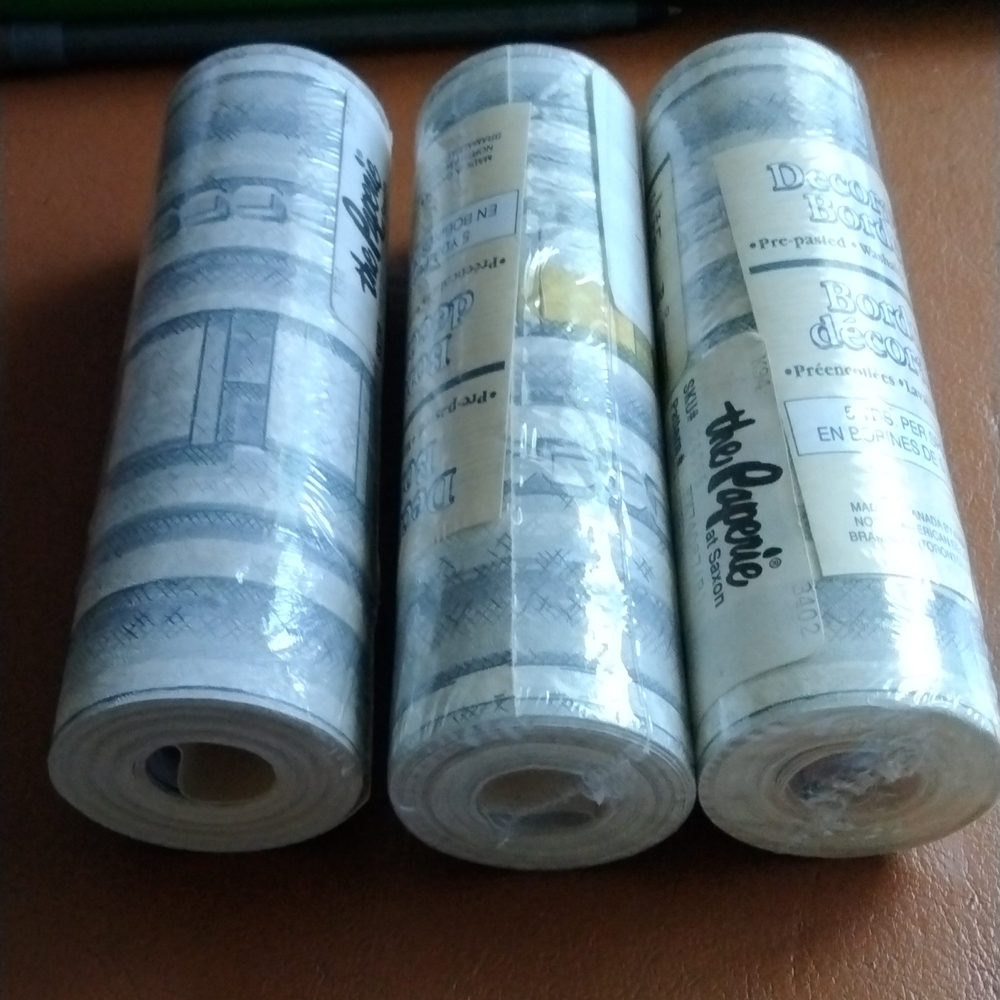 3 DECORATIVE BORDERS 5yds per spool ALL 3 SAME PATTERN AND LOT NUMBERS